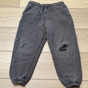 Elwood Kids Organic Cotton Distressed Joggers Sz 6/7 Streetwear Natural Trendy